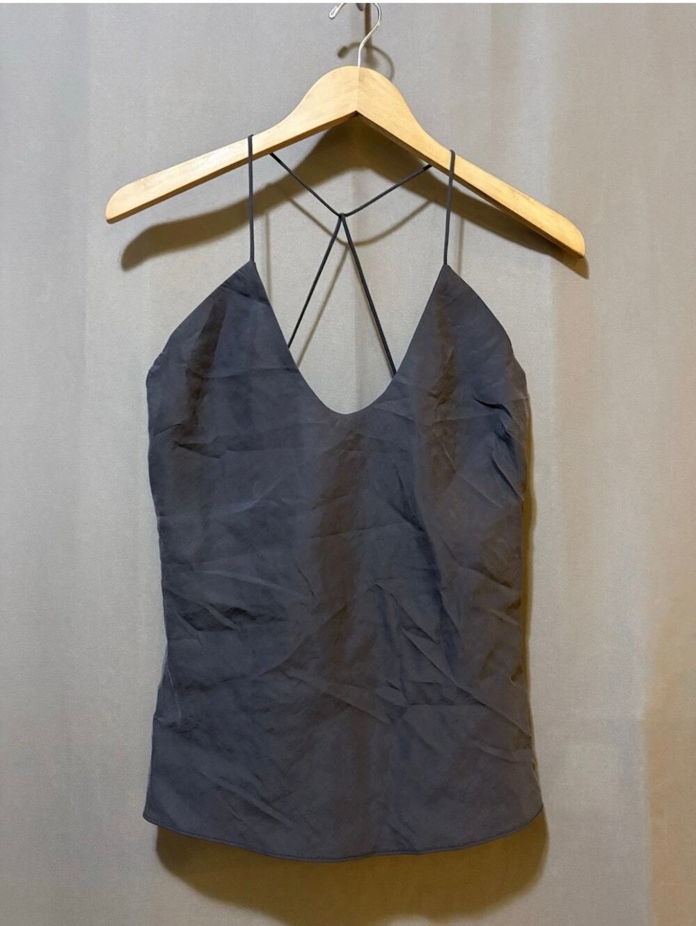 NWT ZARA Women Spaghetti Strap Crisscross Open Back Modal/Poly Top Camisole sz M